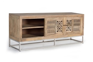 COMODA TV STIL 160CM, REALIZATA DIN LEMN DE MANGO, CULOARE NATUR, GINER Y COLOMER