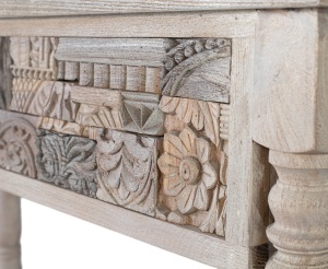 CONSOLA ORIGIN 120CM, REALIZATA DIN LEMN DE STEJAR, CULOARE GRI ANTICHIZAT, GINER Y COLOMER - Img 4