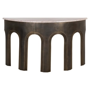 CONSOLA SANCHIS 214056, CONFECTIONATA DIN ALUMINIU, MARMURA SI MDF, CULOAREA ALAMA ANTICHIZATA/BEJ, STIL MODERN - Img 2
