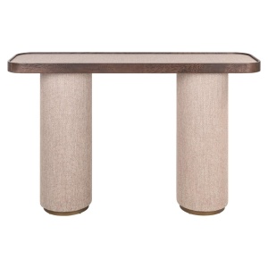 CONSOLA WILLOX 214291, CONFECTIONATA DIN METAL, LEMN DE STEJAR, PAL SI TEXTIL, CULOAREA BEJ, STIL MODERN - Img 2