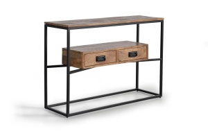 CONSOLA XX 110CM, REALIZATA DIN LEMN DE MANGO SI METAL, CULOARE NATUR/NEGRU, GINER Y COLOMER