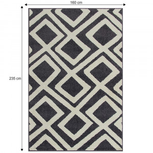 Covor 160x235 cm, gri închis/crem, GILMER TIP 1, 0000206731 - Img 1