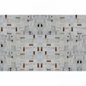 Covor de lux din piele, alb/gri/maro, patchwork, 170x240, PIELE DE VITĂ TYP 1, 0000188796 - Img 5