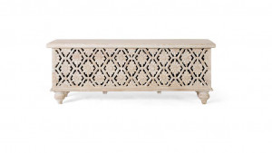 CUFAR 116CM, CULOARE ALB ANTICHIZAT, DIN LEMN DE MANGO, COD 1703, GINER Y COLOMER - Img 2