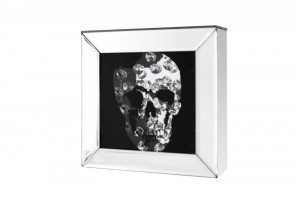 DECORATIUNE DIAMOND SKULL 20X20 DIN MDF SI OGLINDA 36773 STIL MODERN - Img 4