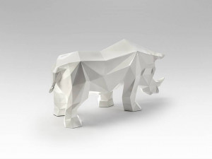 DECORATIUNE - FUTURE RHINO- IN ALB, 47CM, STIL EXCLUSIVIST, COD 567718 - Img 4