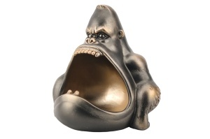 DECORATIUNE KING APE 35CM, REALIZAT DIN POLIRASINA, CULOARE BRONZ, REALIZAT MANUAL, ARTIM GROUP SELECTION - Img 2