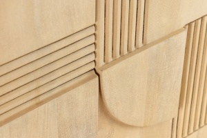 DULAP BAR, ART DECO 140CM, 3D, LEMN DE MANGO, ALB ANTICHIZAT, ARTIM GROUP SELECTION - Img 7