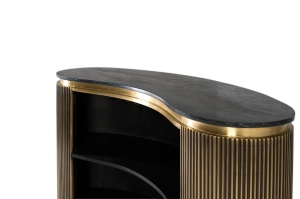 DULAP BAR LIVING SAMBHAL 145CM, REALIZAT DIN LEMN DE MANGO SI BLAT DIN MARMURA, CULOARE BRONZ/NEGRU, GINER Y COLOMER - Img 5