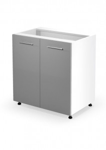 DULAP BUCATARIE VENTO ALB/GRI D-80/82 STIL MODERN HALMAR - Img 1