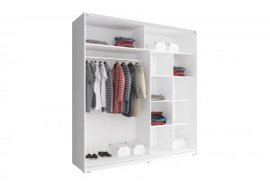 DULAP DORMITOR MIKA I 200 ALB DESIGN MODERN PSK - Img 2
