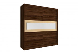 DULAP DORMITOR WIKI IV 180 STEJAR SONOMA CIOCOLATIU DESIGN MODERN PSK - Img 1