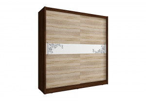 DULAP DORMITOR WIKI V B 200 SONOMA/CIOCOLATIU/ALB/NEGRU DESIGN MODERN PSK