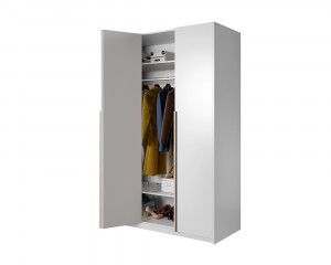 DULAP DORMITOR XELO 140 ALB/STEJAR - DESIGN MODERN - Img 5