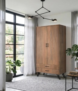 DULAP ELEGANT AURIS 90CM, REALIZAT DIN LEMN DE MANGO SI METAL, CULOARE NATUR, GINER Y COLOMER - Img 2