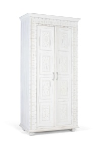DULAP ELEGANT LARIN 100CM, REALIZAT DIN LEMN DE MANGO, CULOARE ALB ANTICHIZAT, GINER Y COLOMER