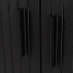 DULAP LIVING, ARTIM MEBLE,100CM, CU 2 USI GLISANTE, REALIZAT DIN MDF SI METAL, CULOARE NEAGRA, STIL MODERN - Img 6
