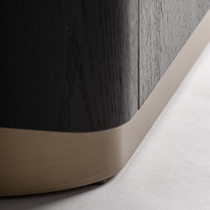DULAP LIVING PRAYON, REALIZAT DIN LEMN, MDF SI STICLA, CULOARE AURIU/NEGRU, REALIZAT MANUAL, VICAL HOME - Img 7