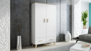 DULAP LOTTA 110 ALB/STEJAR SONOMA DESIGN SCANDINAV CM