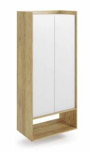 DULAP MODULAR MOBIUS REGAL 2D, ALB/NATUR, 179X78 CM, DIN PAL MELAMINAT, STIL MODERN
