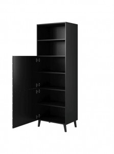 DULAP/ORGANIZATOR, ABETTO 176CM, DIN PLACI LAMINATE SI MDF, NEGRU, DESIGN MODERN