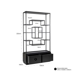 DULAP/ORGANIZATOR BONVOY, 211398, NEGRU, DIN FURNIR DE STEJAR, STIL MODERN, RICHMOND INTERIORS - Img 5