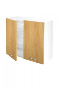 DULAP SUSPENDAT DE BUCATARIE VENTO, ALB/STEJAR MIERE, GC-80/72, STIL MODERN, HALMAR.