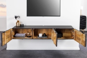 DULAP TV SUSPENDAT, LAGOON 160CM, DIN LEMN MASIV MANGO, NEGRU, ARTIM GROUP SELECTION - Img 4