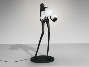 FIGURINA DECORATIVA CU LED( LAMPADAR), LA CARGA,180CM, FIBRA DE STICLA, RASINA SI ABAJURURI, DESIGN MODERN - Img 4