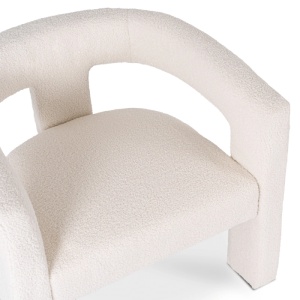 FOTOLIU, ARTIM MEBLE, REALIZAT DIN MATERIAL BOUCLE CREM SI METAL, STIL MODERN - Img 7
