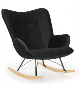 FOTOLIU BALANSOAR CHERUB ROCKER, NEGRU, CONFECTIONAT DIN LEMN DE FAG, TEXTIL SI METAL