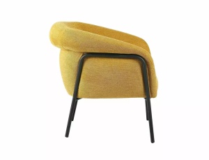 FOTOLIU CLOVER, CURRY 68/NEGRU, TAPITERIE DIN STOFA BREGO SI CADRU DIN METAL, STIL MODERN - Img 3