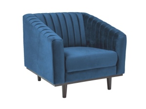 FOTOLIU CONFORTABIL ASPREY 1, ALBASTRU BLUVEL 86/WENGE, TAPITERIE DIN CATIFEA SI PICIOARE DIN LEMN