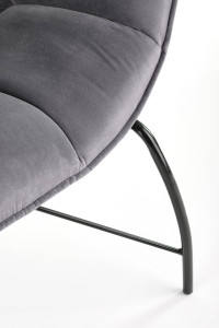 FOTOLIU CONFORTABIL BELTON, GRI/NEGRU, TAPITERIE DIN CATIFEA SI PICIOARE DIN METAL, STIL MODERN - Img 6