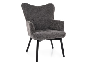 FOTOLIU CONFORTABIL CARMEN, GRI 15/NEGRU, TAPITERIE DIN TEXTIL RAVEN SI PICIOARE DIN LEMN, STIL MODERN