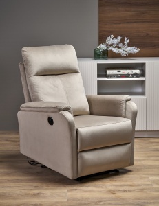 FOTOLIU CONFORTABIL CROCUS, BEJ, TAPITERIE DIN CATIFEA, CU FUNCTIE DE RABATARE ELECTRICA, STIL MODERN - Img 3