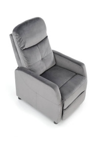 FOTOLIU CONFORTABIL FELIPE 2, GRI, TAPITERIE DIN CATIFEA, CU FUNCTIE DE RABATARE, STIL MODERN - Img 2