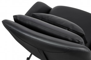 FOTOLIU CONFORTABIL LAZY, NEGRU, DIN PIELE ECOLOGICA SI METAL, STIL MODERN - Img 6