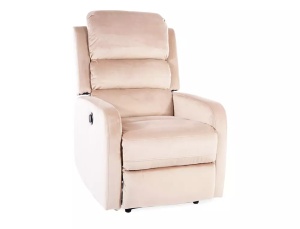 FOTOLIU CONFORTABIL PEGAZ, BEJ BLUVEL 28, TAPITERIE DIN CATIFEA, CU FUNCTIE DE RABATARE, STIL MODERN