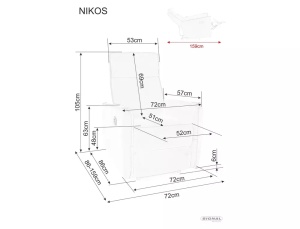 FOTOLIU CONFORTABIL RECLINER SI FUNCTIE DE PIVOTARE, NIKOS BREGO, GRI INCHIS18, TAPITERIE DIN TEXTIL, STIL MODERN - Img 4