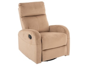 FOTOLIU CONFORTABIL RECLINER SI FUNCTIE DE PIVOTARE, STIL OLIMP, VELVET BLUVEL 28, TAPITERIE DIN CATIFEA, STIL MODERN