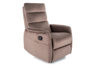 FOTOLIU CONFORTABIL STIL SOLON VELVET, CAPPUCCINO BLUVEL 38, CU FUNCTIE DE MASAJ, RABATARE SI PORT USB INCORPORAT - Img 1