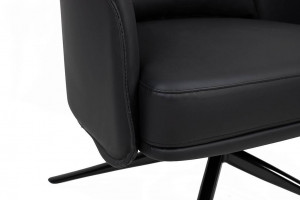 FOTOLIU CONFORTABIL VICTOR, NEGRU, PIELE ECOLOGICA SI METAL, STIL MODERN - Img 7
