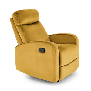 FOTOLIU CONFORTABIL WONDER, GALBEN MUSTAR, TAPITERIE DIN CATIFEA, CU FUNCTIE DE RABATARE, STIL MODERN