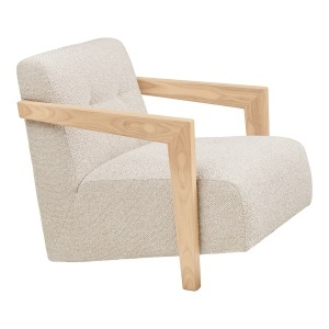 FOTOLIU DE RELAXARE CARACAS, DIN LEMN SI TEXTIL, CULOARE BEJ, HOUSE NORDIC - Img 4