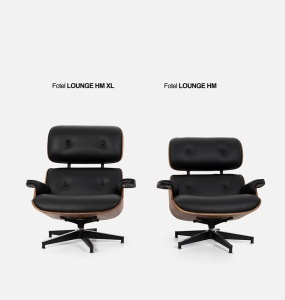 FOTOLIU DE RELAXARE DE LUX, ARTIM LOUNGE HM XL, REALIZAT PIELE NATURALA ITALIANA SI LEMN, CULOARE NEGRU/NUC, STIL EAMES - Img 9