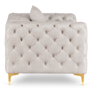 FOTOLIU DEOSEBIT, ARTIM MEBLE, MATERIAL TEXTIL( CATIFEA) SI SUPORT METALIC, CULOARE CREM/AURIU, STIL MODERN - Img 2