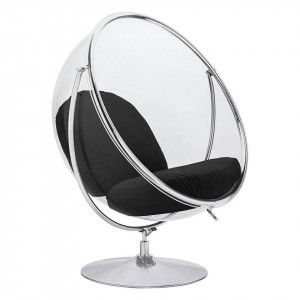 FOTOLIU EXCLUSIVIST BUBBLE STAND 2, NEGRU/TRANSPARENT/CROM, DIN ACRIL SI CASMIR, STIL MODERN - Img 1