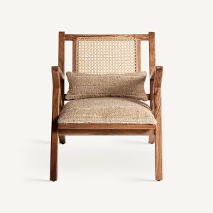 FOTOLIU HICKORY 34386, BEJ SI NATURAL, CONFECTIONAT DIN LEMN DE MANGO, BUMBAC SI IUTA, STIL MODERN - Img 2