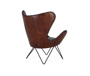 FOTOLIU LIVING DE RELAXARE CORTONA 83CM, REALIZAT DIN METAL SI PIELE, CULOARE MARO/NEGRU, GINER Y COLOMER - Img 4